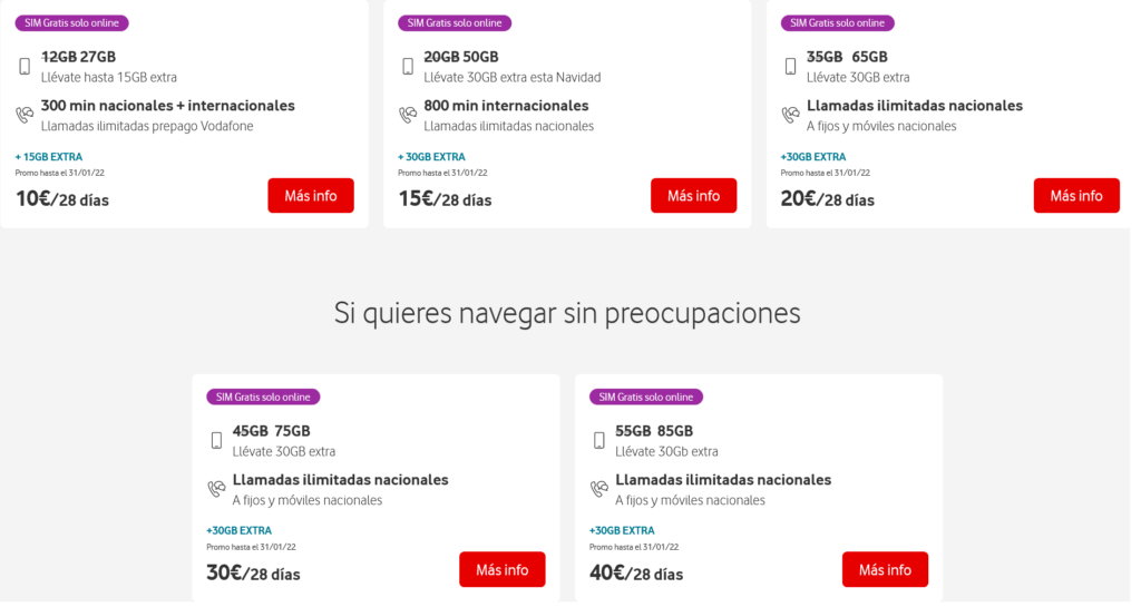 Vodafone Spain Plans