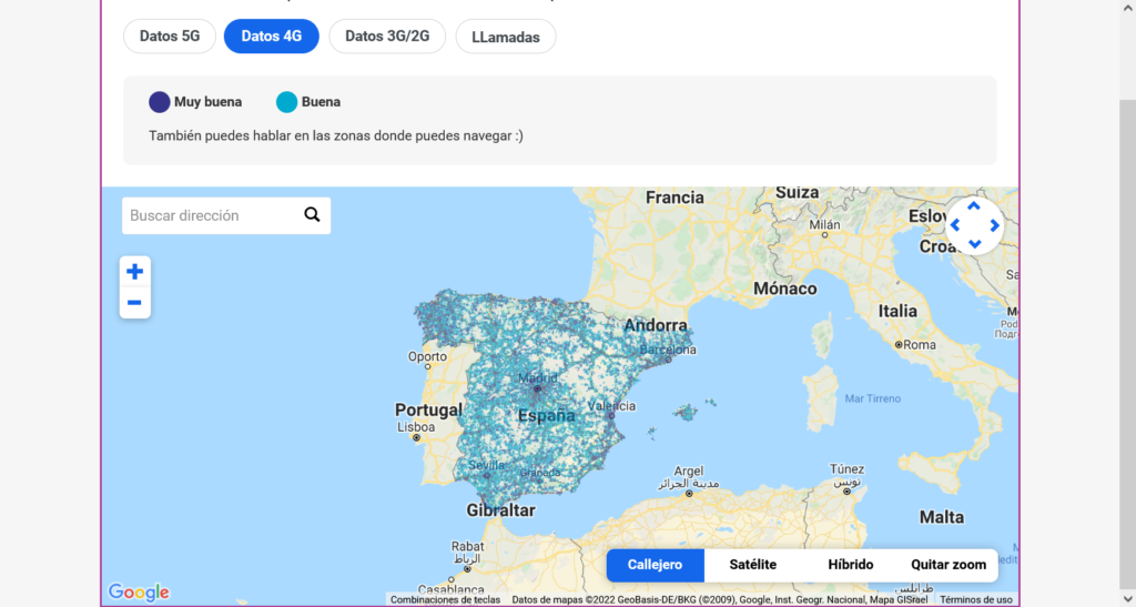 Yoigo Spain 4G LTE Coverage Map
