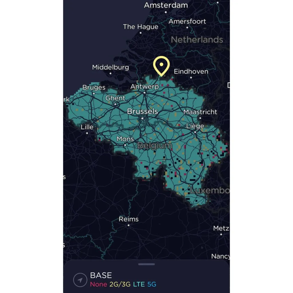 BASE Belgium Coverage Map