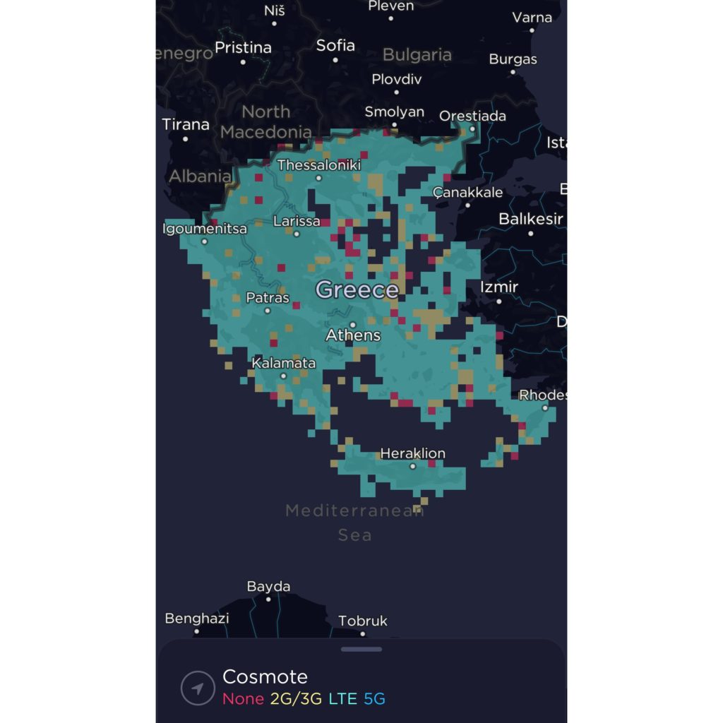 COSMOTE Greece Coverage Map