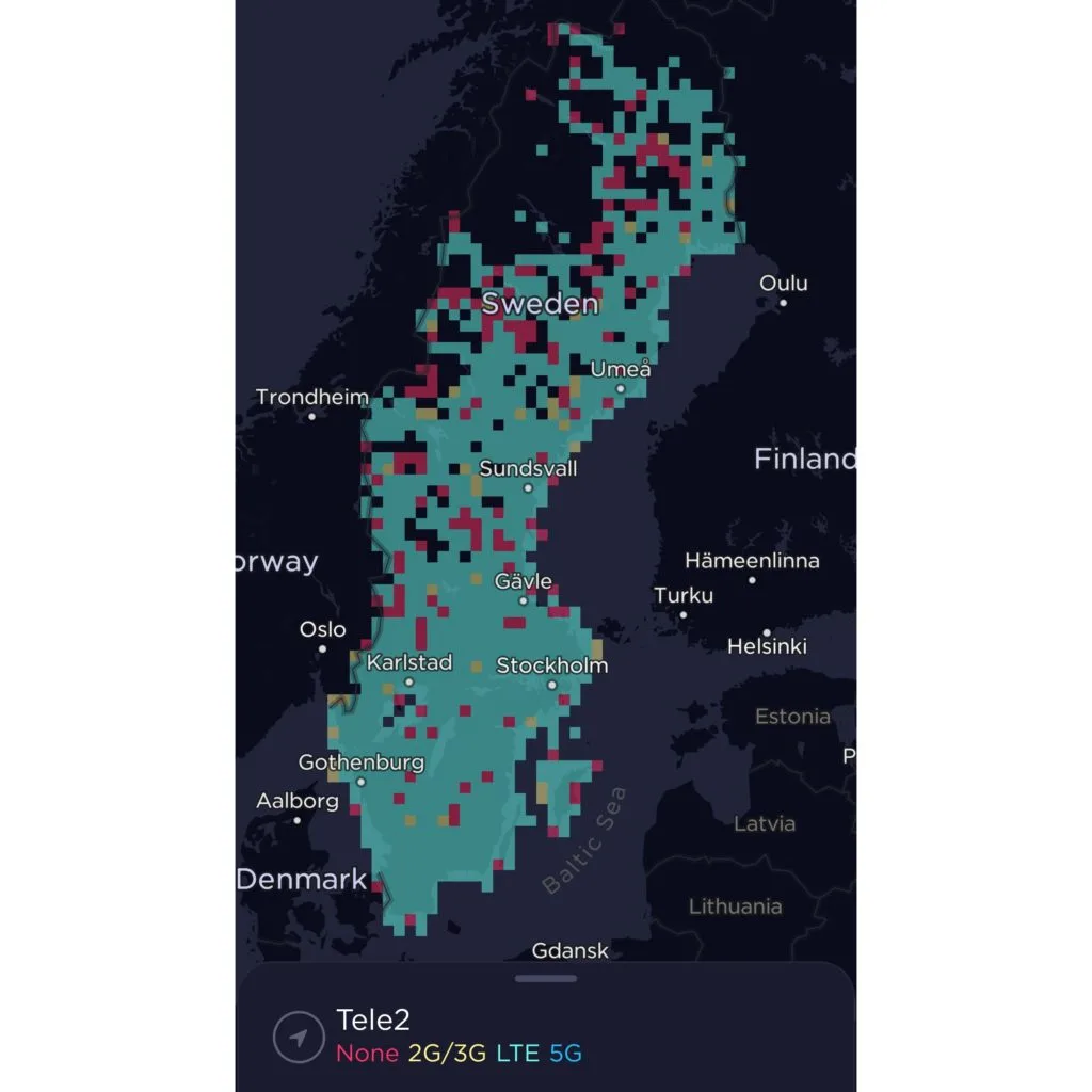 Comviq Tele2 Sweden Coverage Map