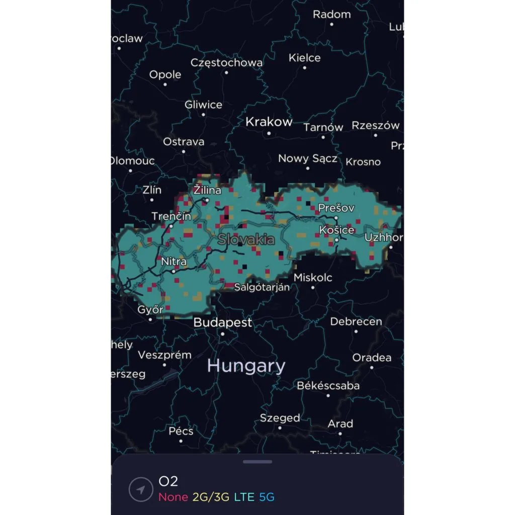 O2 Slovakia Coverage Map
