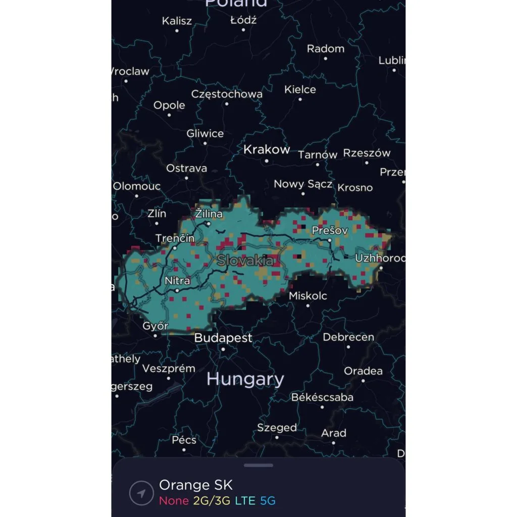 Orange Slovakia Coverage Map