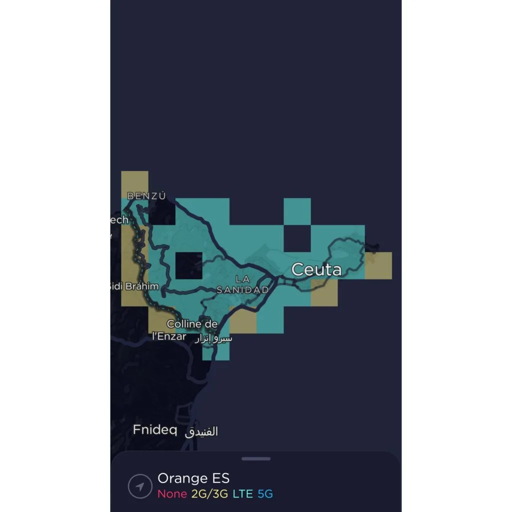 Orange Spain Coverage Map in Ceuta