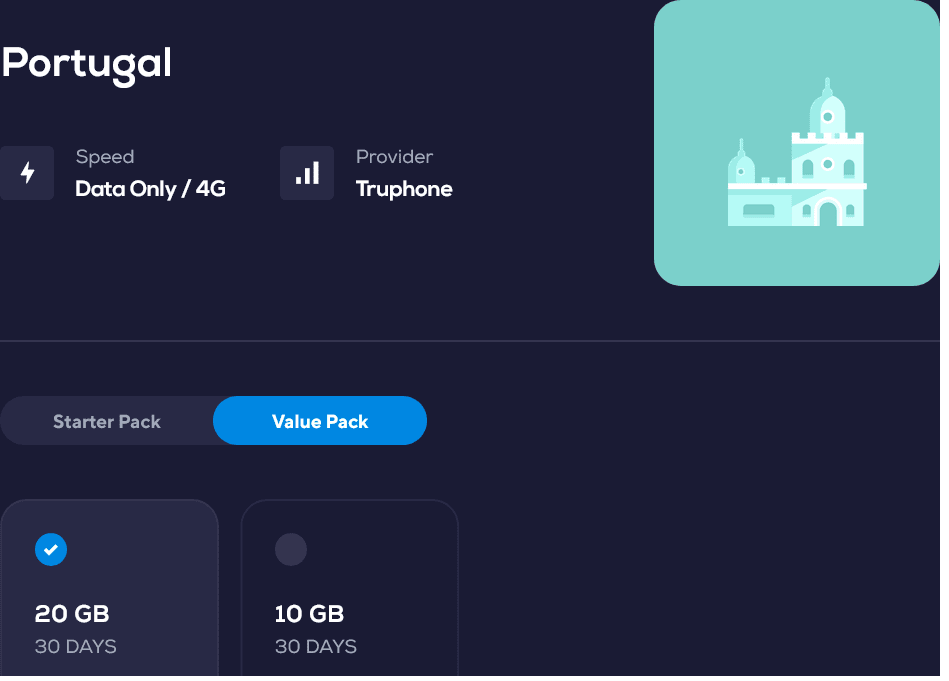 Portugal Value Pack eSIMs Nomad