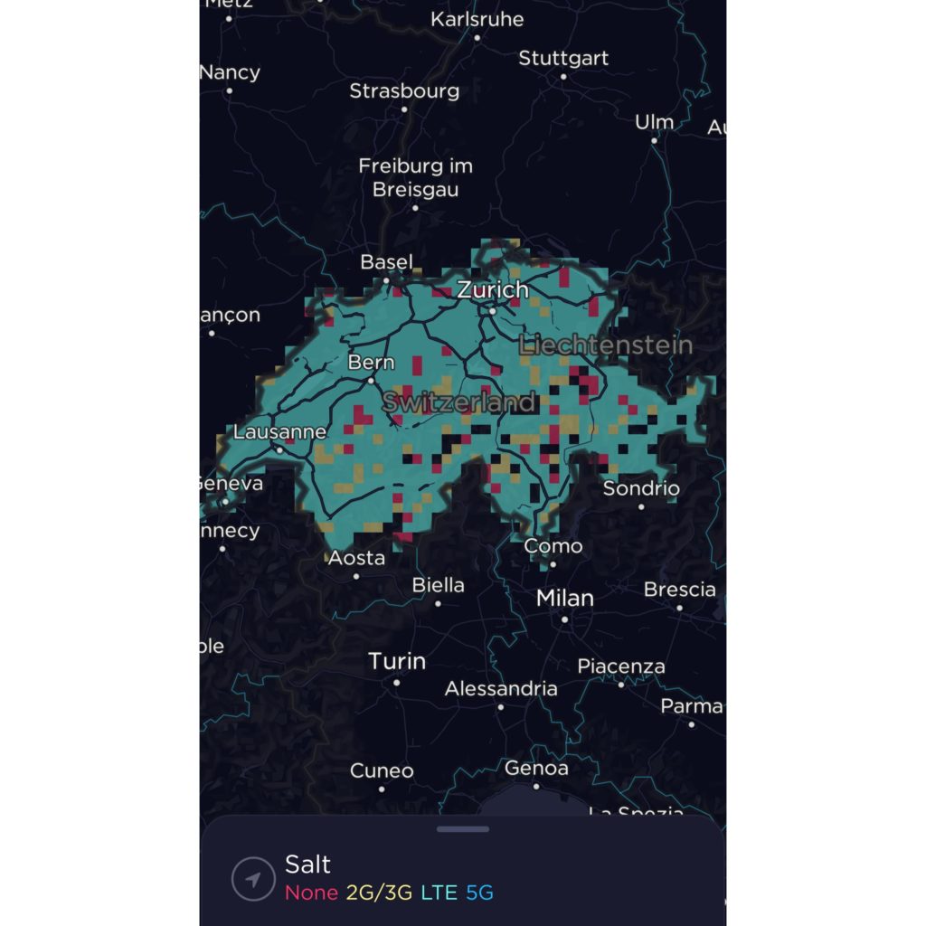 Salt Mobile Liechtenstein & Switzerland Coverage Map