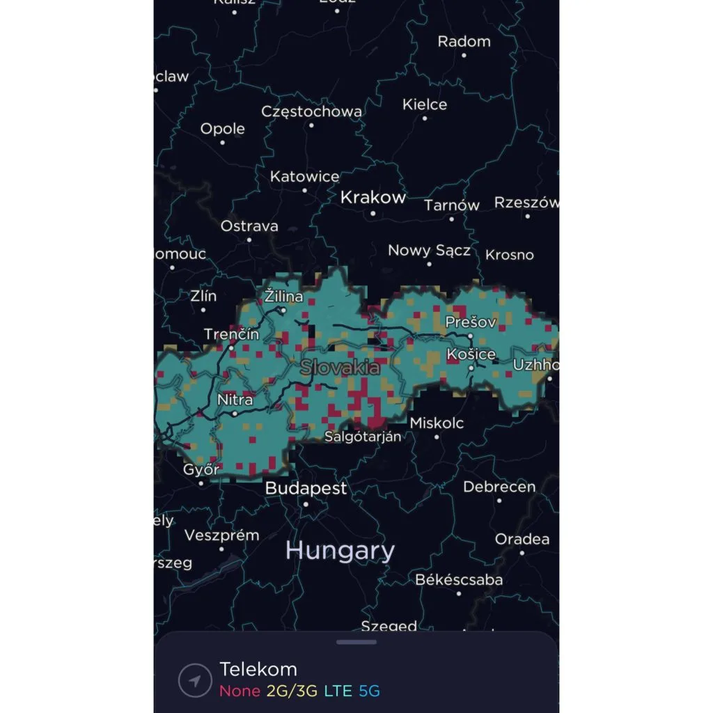 Slovak Telekom Coverage Map
