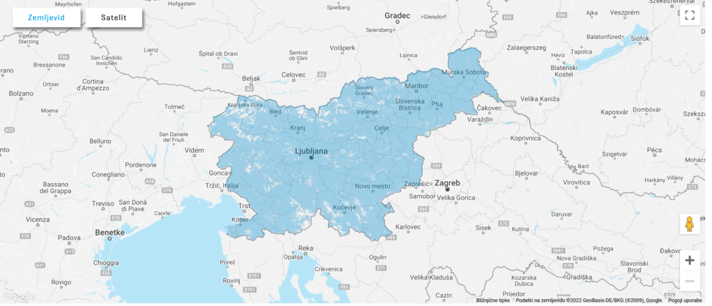 Telekom Slovenije 2G Coverage Map