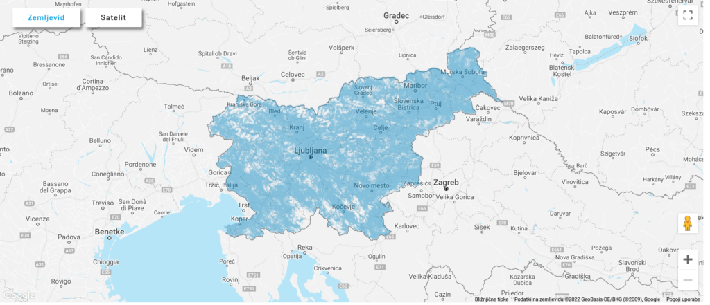 Telekom Slovenije 4G LTE Coverage Map