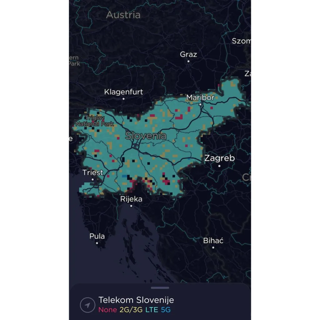 Telekom Slovenije Coverage Map