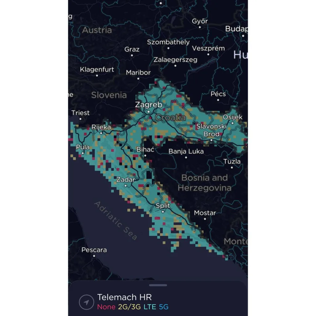 Telemach Croatia Coverage Map