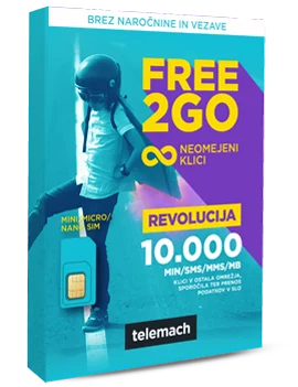 Telemach Slovenia FREE2GO SIM Card 2