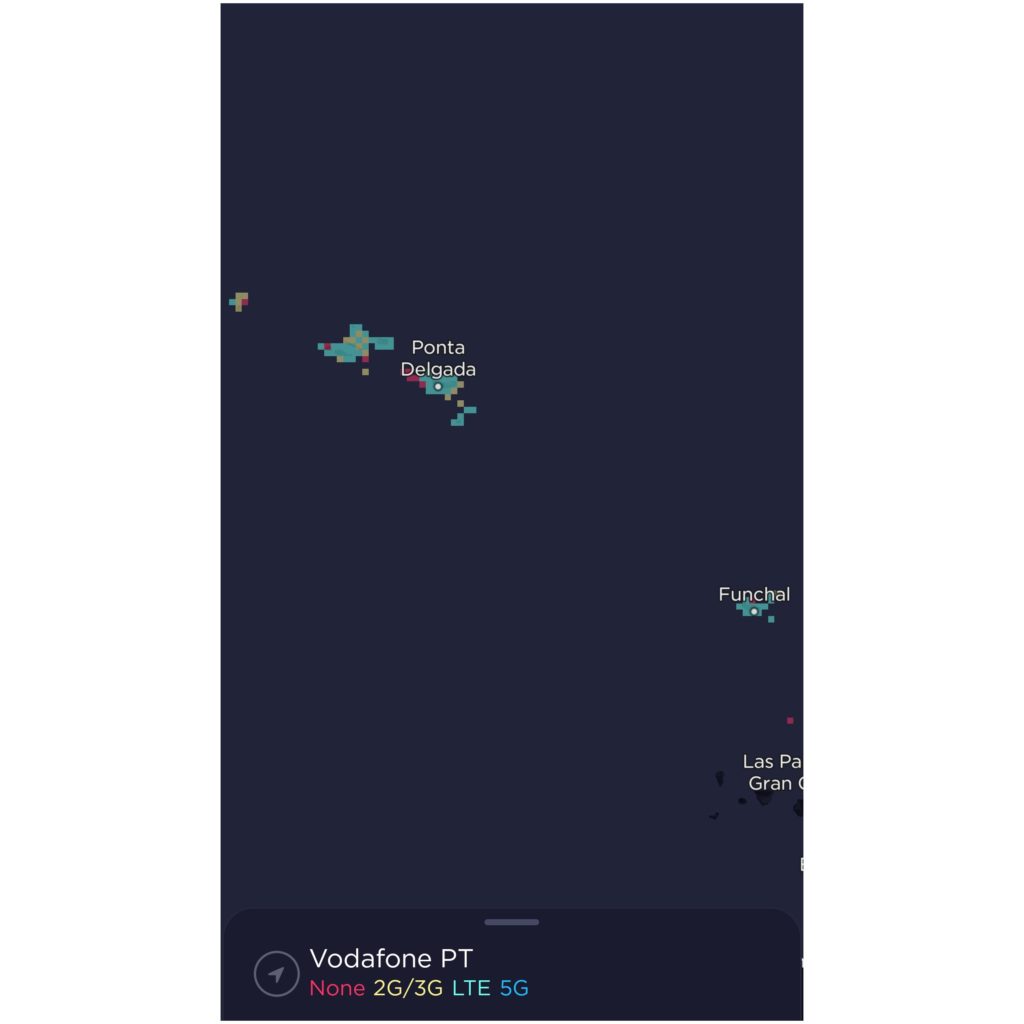 Vodafone Portugal Coverage Map on Azores and Madeira
