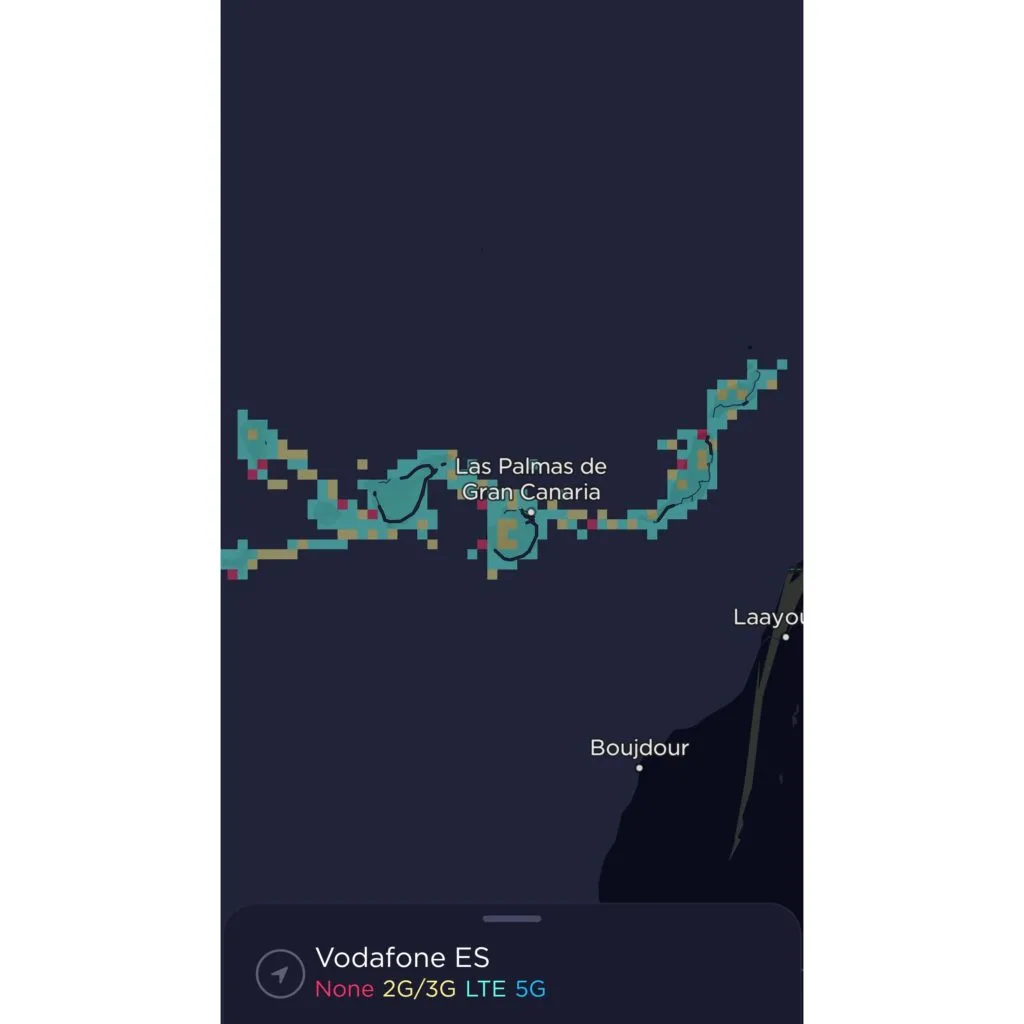 Vodafone Spain Coverage Map on the Canary Islands