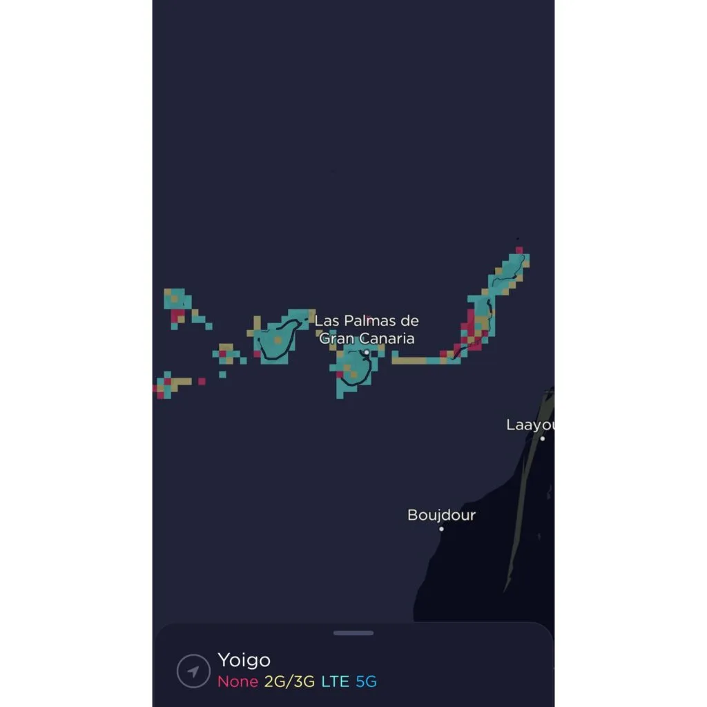 Yoigo Spain Coverage Map on the Canary Islands