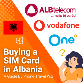 Buying a SIM Card in Albania Guide (logos of Vodafone, ALBtelecom & One Communications)