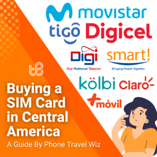 Buying a SIM Card in Central America Guide (logos of Movistar, Smart!, Digi, Tigo, Claro, Kölbi, +movil & Digicel)