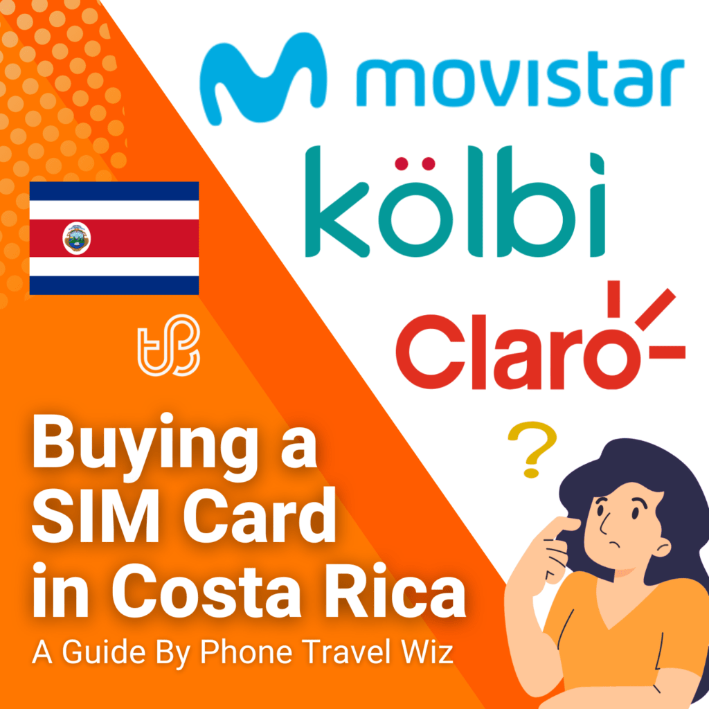 Buying a SIM Card in Costa Rica Guide (logos of Kölbi, Movistar & Claro)