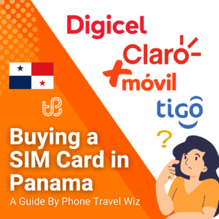 Buying a SIM Card in Panama Guide (logos of +móvil, Claro, Digicel & Tigo)