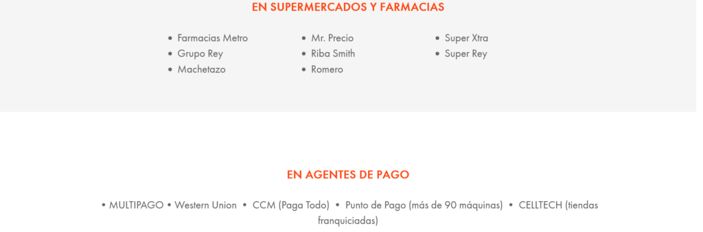 Cable & Wireless +movil Panama Top-Up Locations