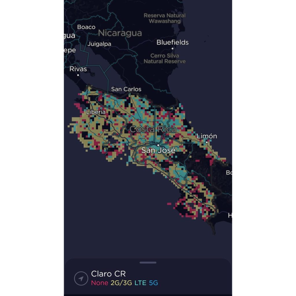 Claro Costa Rica Coverage Map