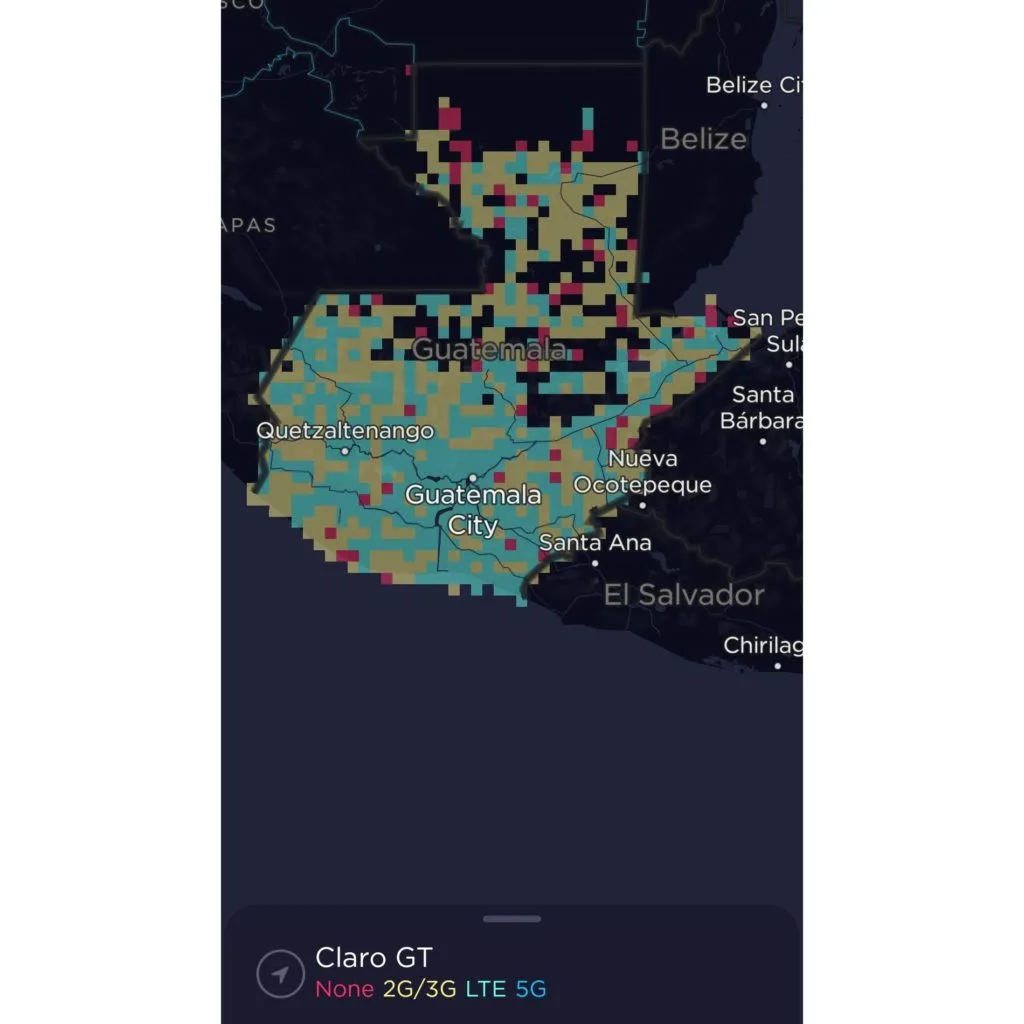 Claro Guatemala Coverage Map