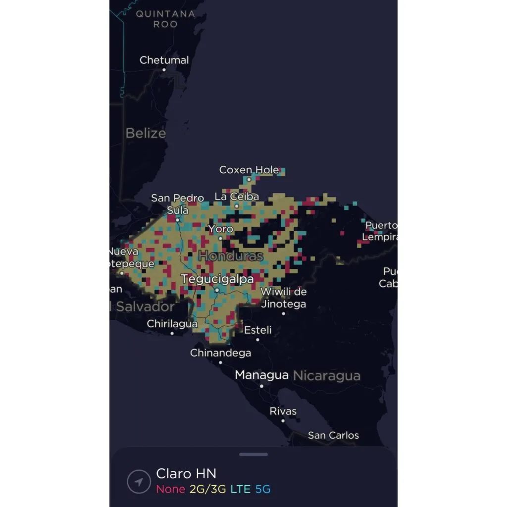 Claro Honduras Coverage Map