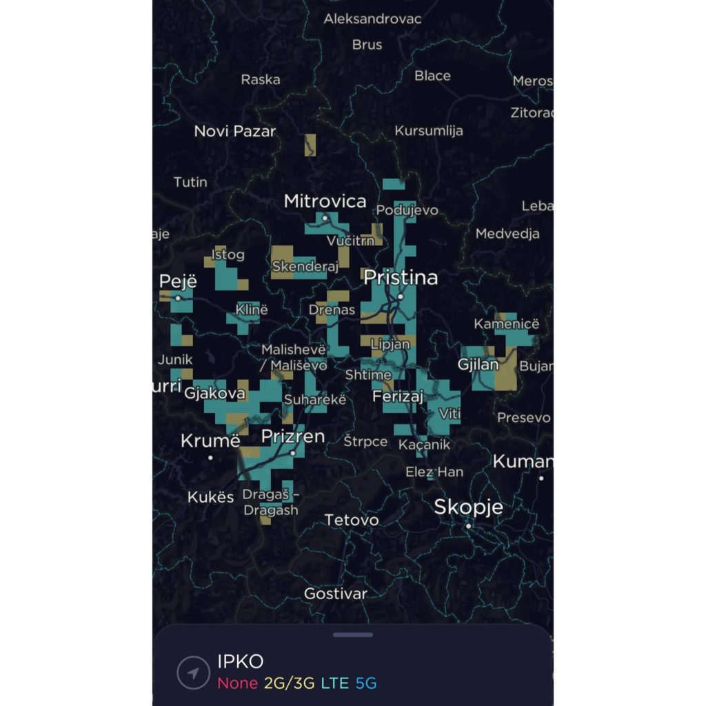 IPKO Kosovo Coverage Map