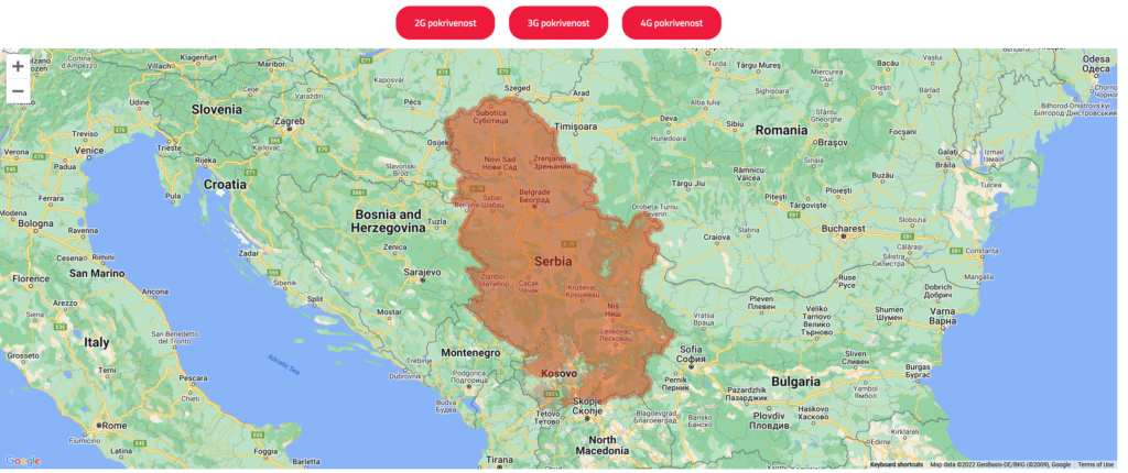 MTS Serbia 2G 3G 4G LTE Coverage Map