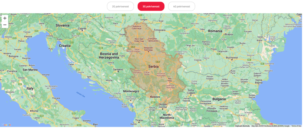 MTS Serbia 3G Coverage Map