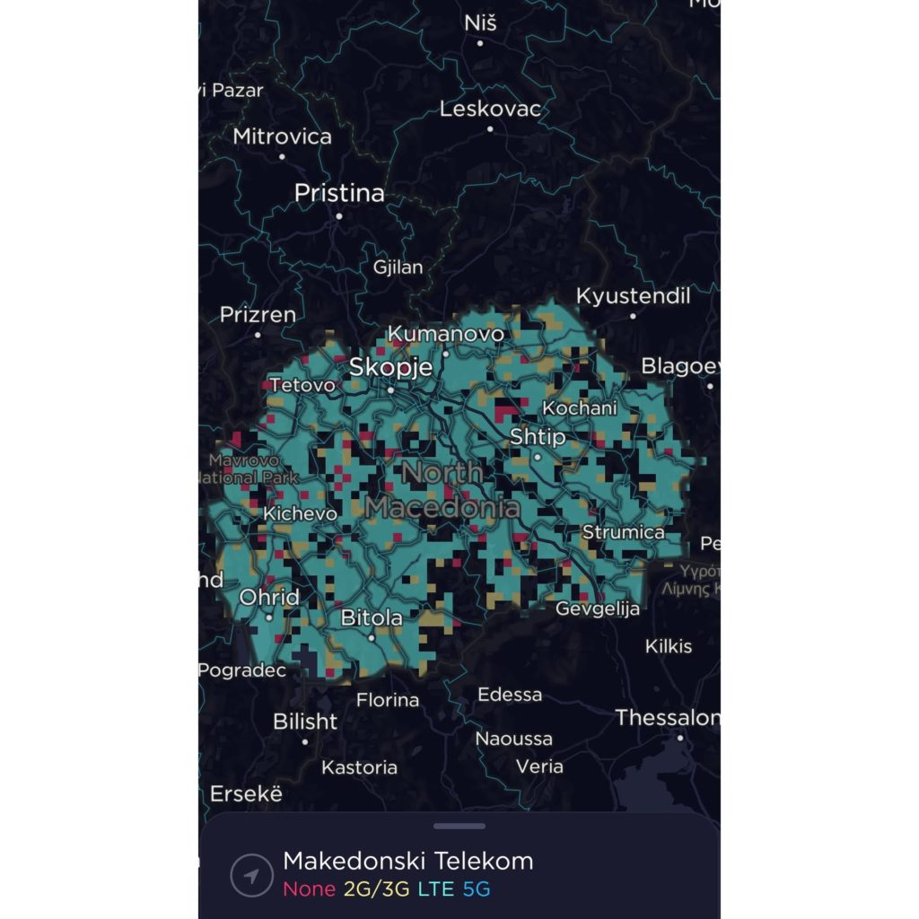 Makedonski Telekom North Macedonia Coverage Map