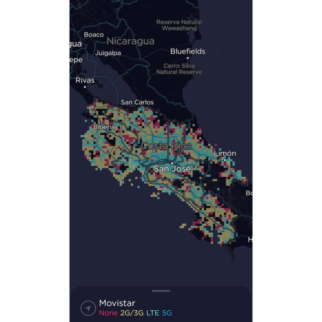 Movistar Costa Rica Coverage Map