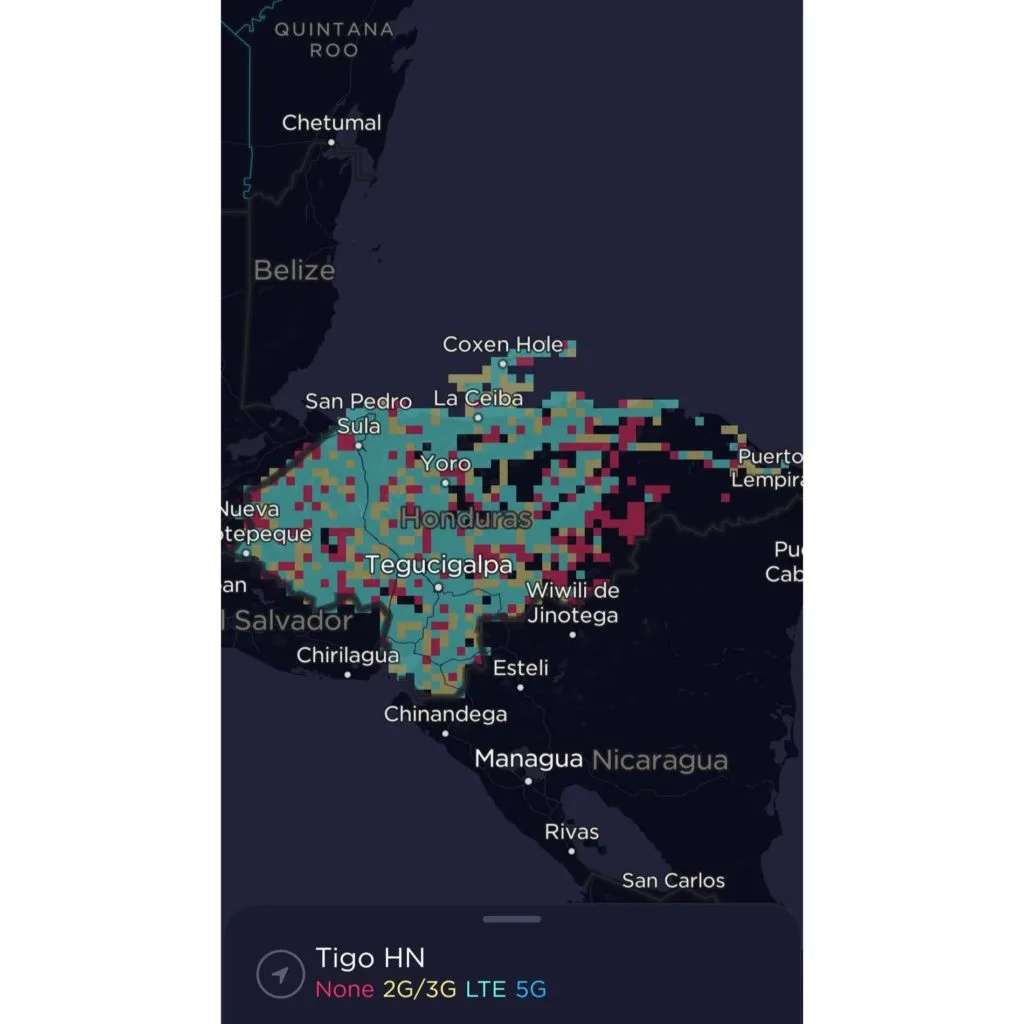 Tigo Honduras Coverage Map