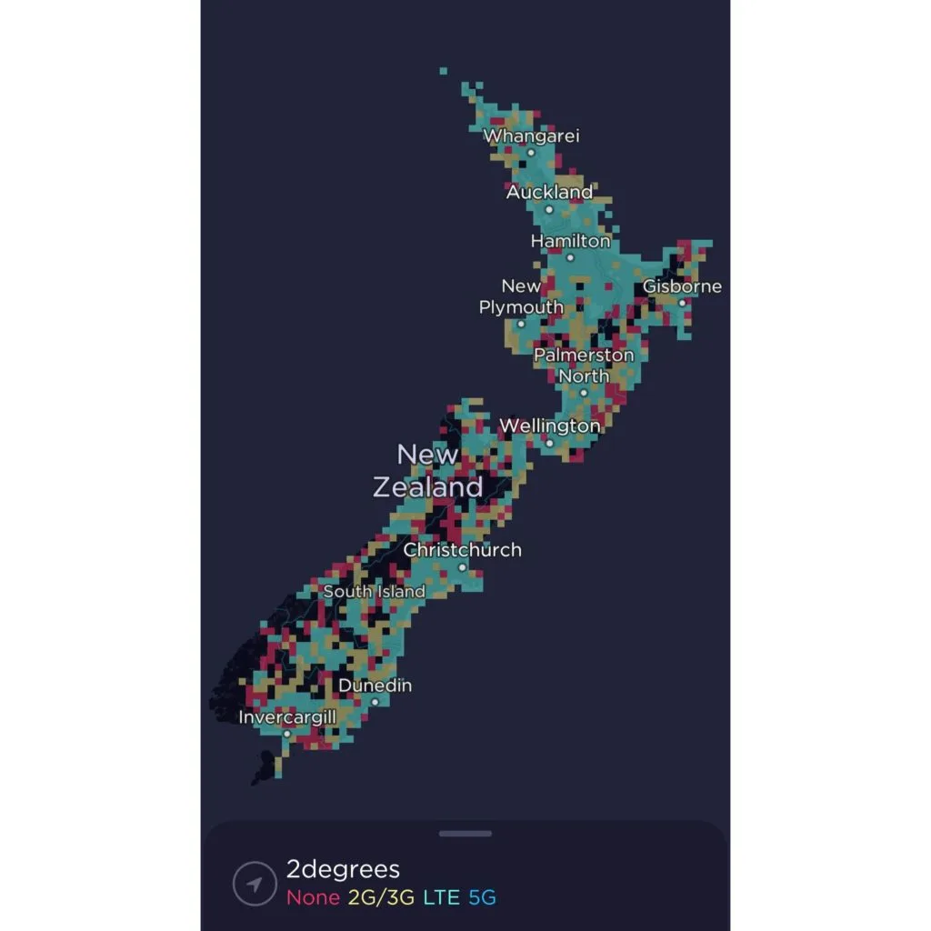 2degrees New Zealand Coverage Map