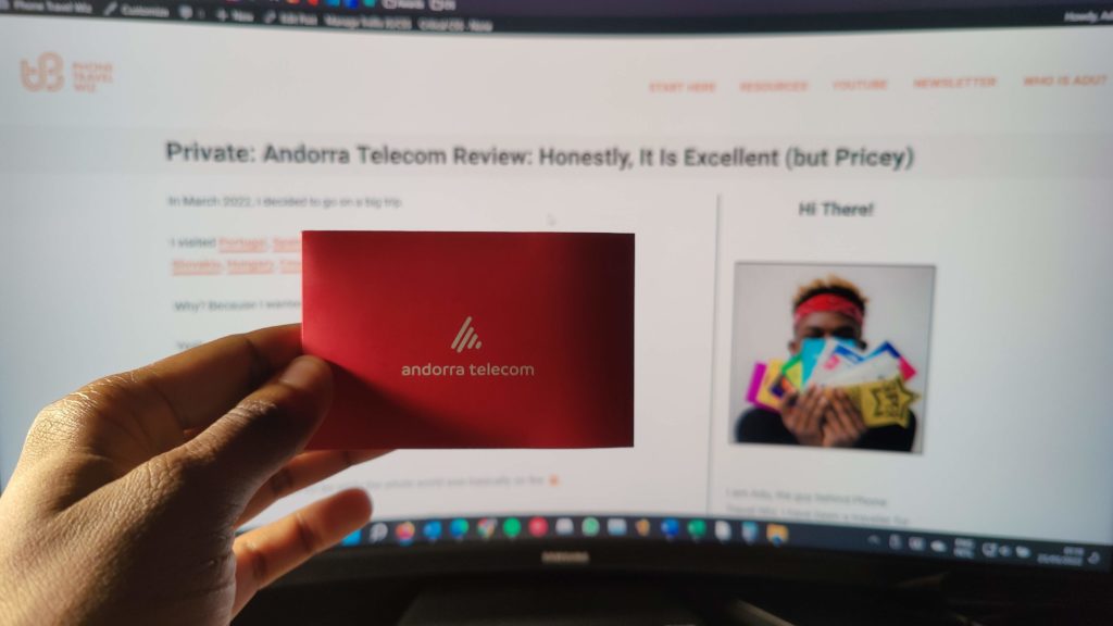 Andorra Telecom SIM Card Held by Adu