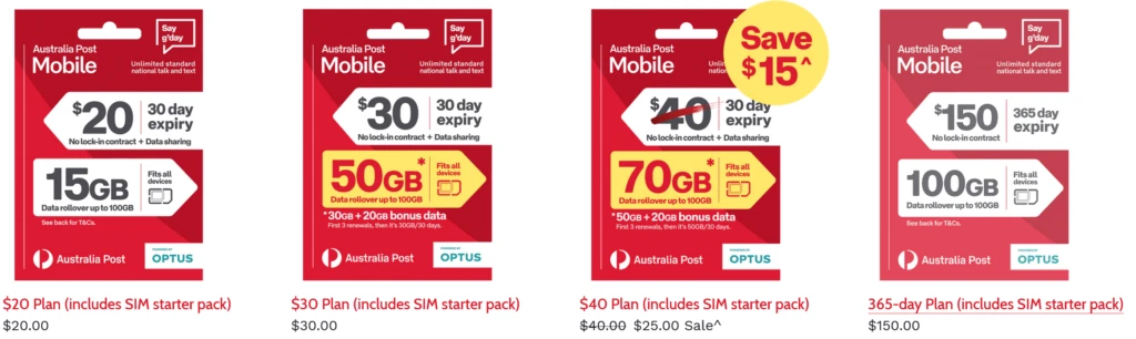 Australia Post Mobile SIM Cards & Plans