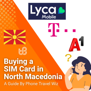 Buying a SIM Card in North Macedonia Guide (logos of A1, Makedonski Telekom & Lycamobile)