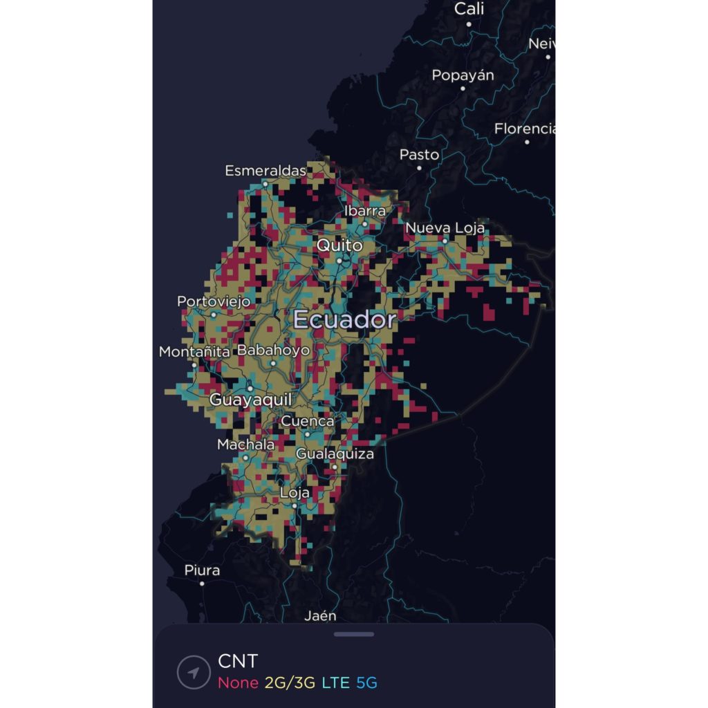 CNT Ecuador Coverage Map 2022