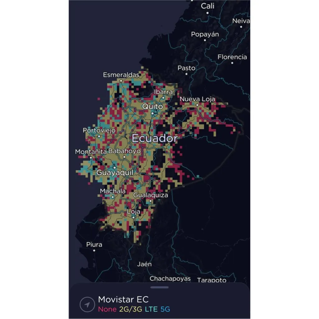 Movistar Ecuador Coverage Map 2022