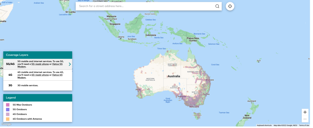 Optus Australia Coverage Map