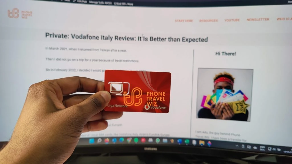 Vodafone Italy SIM Card Held by Adu