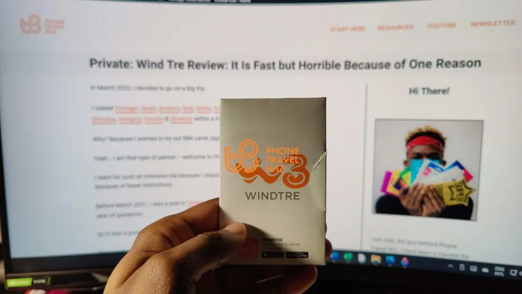 Wind Tre Italy SIM Card Held by Adu