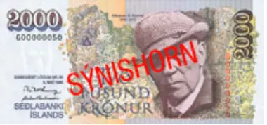 2000 Icelandic Krona Bank Note