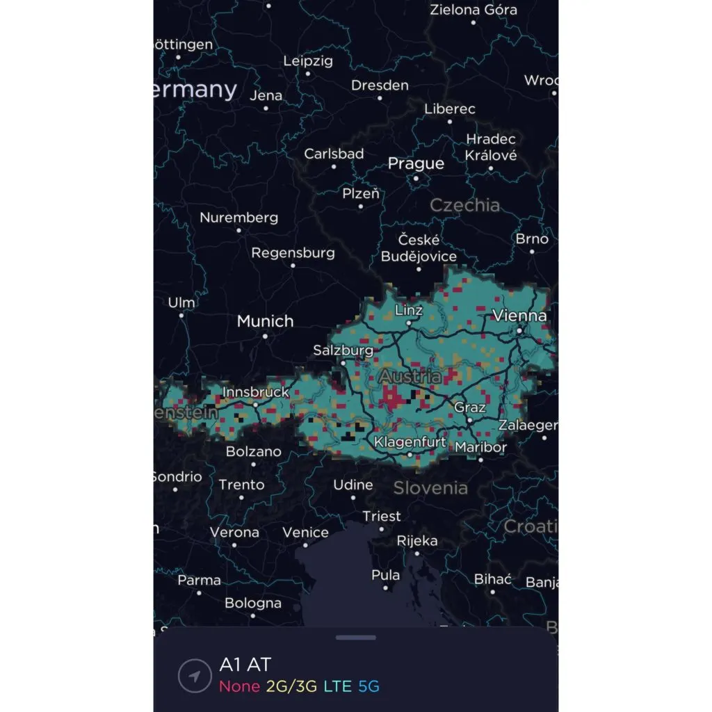 A1 Austria Coverage Map