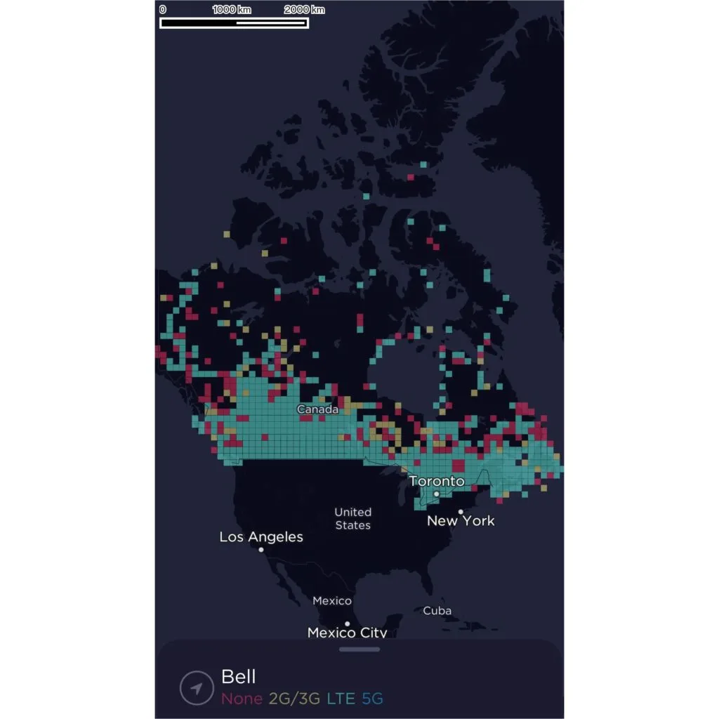 Bell Canada Coverage Map 2022