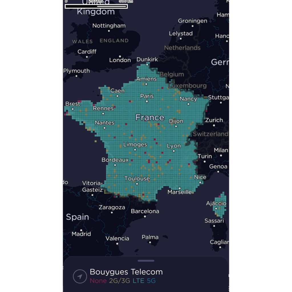 Bouygues Telecom France Coverage Map