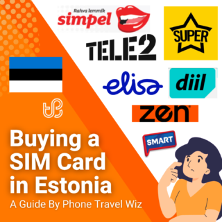 Buying a SIM Card in Estonia Guide (logos of Super, Diil, Smart, Elisa, Tele2, Zen & Simpel)