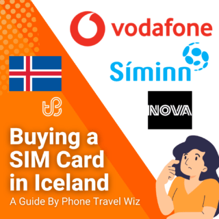 Buying a SIM Card in Iceland Guide (logos of Sínimm, Nova & Vodafone)