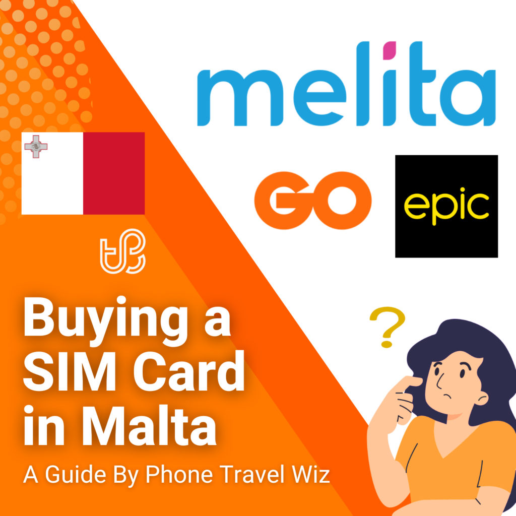 Buying a SIM Card in Malta Guide (logos of Epic, GO Mobile & Melita)