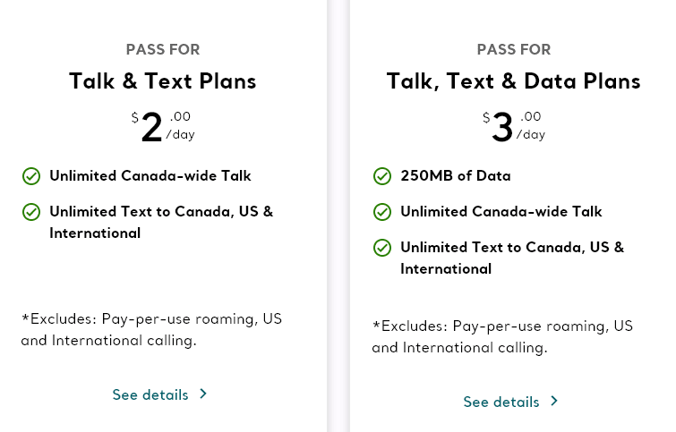 Chatr Mobile Canada Day Pass Plans